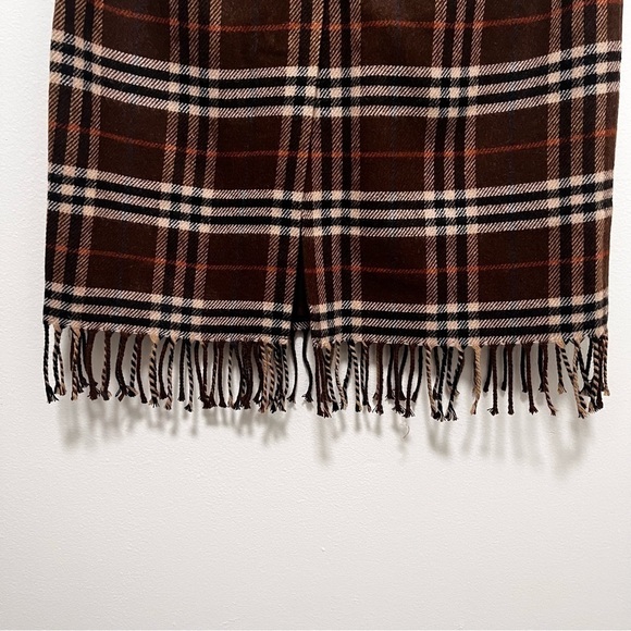 WORTHINGTON Plaid Wool Blend Fringe Academia Midi Skirt. Size US 6 Petite - Picture 5 of 9